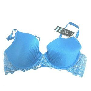 Heidi Klum Women Subtle Geometric smooth lift Bra Size 36C Brilliant blue